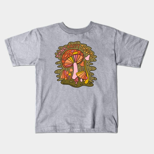 Think Happy Thoughts Kids T-Shirt by Doodle by Meg